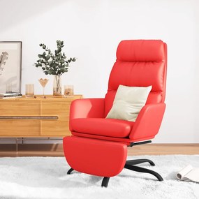 3097547 vidaXL Scaun de relaxare cu taburet, roșu, piele ecologică