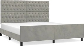 vidaXL Cadru de pat cu tăblie, gri deschis, 180x200 cm, catifea