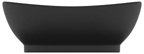 Chiuveta lux cu preaplin, negru mat, 58,5x39 cm ceramica, oval Negru mat
