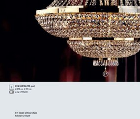 Lustra suspendata XXL cristal Schöler design de lux Sheraton 120cm, 24K gold plated