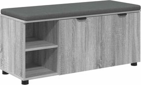 vidaXL Bancă pentru hol cu pernă cu raft Sonoma gri 100 x 38 x 46 cm