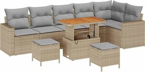 vidaXL Set de canapele pentru grădină 11 pcs Beige și gri deschis