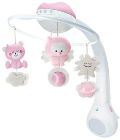Infantino - Carusel muzical 3în1 pentru pătuț, 3xAAA, roz