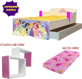Pat copii Printese cu saltea si sertar