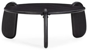 Măsuță de cafea neagră rotundă din lemn de mango ø 80 cm Tamira – MOME