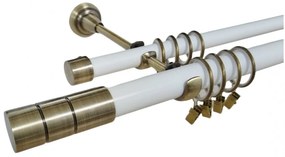 Galerie dubla CYLINDRU - 25/19 - alb/aur antic (Alege marime: 280 cm)