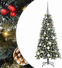 vidaXL Brad de Crăciun artificial Verde 120 cm PVC și Plastic și Oțel