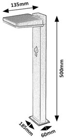 Lampa solara cu senzor de miscare, IP54 Lasset H-50cm