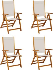 vidaXL Scaune de grădină pliabile 4 buc. lemn masiv acacia & textilenă
