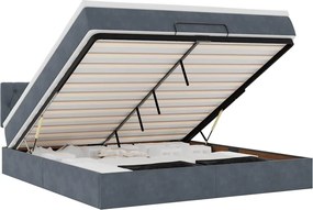vidaXL Cadru de pat otoman cu saltea Gri închis 160x200cm catifea