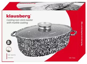 Oala tip roaster cu capac Klausberg KB7366, compatibila cu plita cu inductie