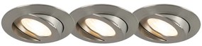 Set de 3 spoturi îngropate din oțel inclusiv LED IP44 - Relax LED