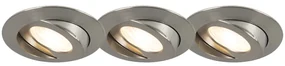 Set de 3 spoturi îngropate din oțel inclusiv LED IP44 - Relax LED
