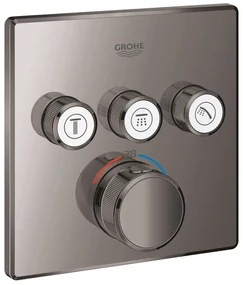 Grohe Grohtherm SmartControl Baterie dus cu termostat si 3 iesiri, patrata, antracit (hard graphite)