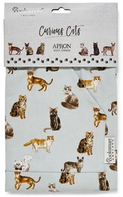 Șorț din bumbac Cooksmart ® Curious Cats, albastru