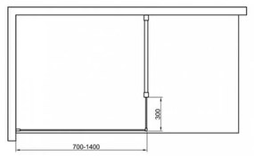 Cabină de duș Walker walk-in WI01-10 100x195 cm, cu sticlă de 8 mm