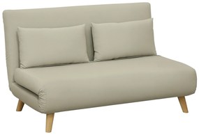HOMCOM Canapea de dormit Canapea de relaxare Canapea Canapea, inclusiv 2 perne, Material de Catifea, 130 x 78 x 79 cm, Bej | Aosom Romania