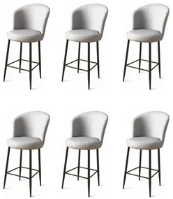 Set de scaune de bar Uras Grey and Black, 6 buc.