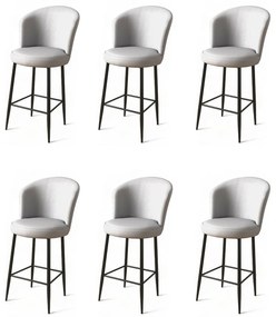 Set de scaune de bar Uras Grey and Black, 6 buc.