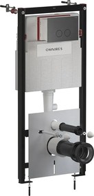 Rezervor incastrat Omnires StrongFrame ECO pentru vas WC suspendat si clapeta de actionare Steel-R45 finisaj grafit periat