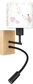 Brilagi - Lampă LED Flex BOBO WOOD 1xE27/25W/230V + LED/3W stejar/negru/crem/albastru regal