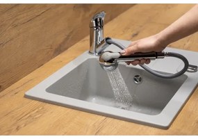 Baterie de chiuvetă cu cap de duș extractibil KFA Armatura 6613-110-00 INDIRA alamă