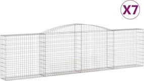 vidaXL Coșuri gabion arcuite 7 buc, 400x30x100/120 cm fier galvanizat