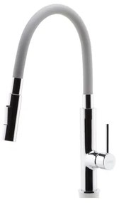 Baterie de chiuvetă cu pipă flexibilă FERRO crom lucios/gri