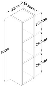 Etajeră de perete RANI 22,1x90 cm maro