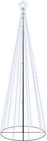 vidaXL Brad de Crăciun conic, 310 LED-uri, alb rece, 100x300 cm