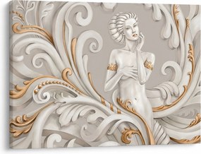 Tablou - Imagine a zeiței într-un fundal ornamental (70x50 cm)