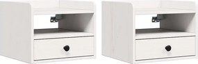 vidaXL Noptieră 2 pcs Alb 38 x 36 x 29,5 cm Lemn masiv de pin