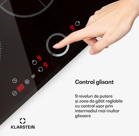 Klarstein Delicatessa 80, plită încorporată, cu inducție, 3 zone, 7400 W, sticlă-ceramică