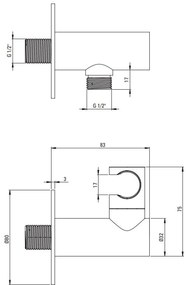 Set cada baie freestanding, lipita de perete, 170x80 cm, Mara si baterie cada incastrata otel slefuit Silia