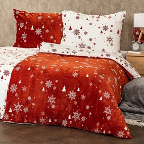 Lenjerie de pat micro-flanelă 4Home Happy winter, 160 x 200 cm, 70 x 80 cm