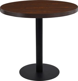 vidaXL Masă de bistro, maro închis, 80 cm, MDF