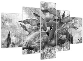 Tablou - Graffiti cu flamingo (150x105 cm)