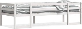 vidaXL Cadru de pat pentru copii, alb, 75x190 cm, lemn masiv de pin