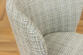 Set 2 scaune stil retro cu tesatura in carouri LYON albastru