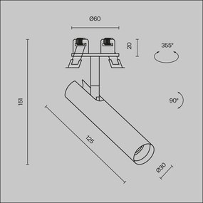Mini Spot LED incastrabil directionabil iluminat tehnic Focus T alb