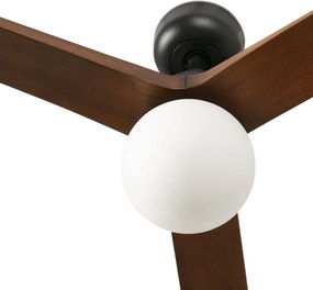 Lustra cu Ventilator aplicat tavan cu telecomanda KLIM M 125cm, negru/ nuc