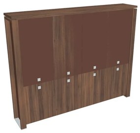 Dulap înalt Verno+ S 260 x 46 x 210 cm, uși combinate, nuc / maro