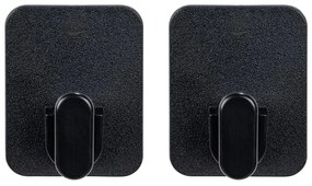 Cârlige negre 2 buc. autoadezive din plastic Parma – Allstar