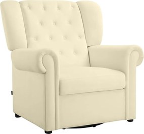 Fotoliu alb balansoar/chesterfield cu tapițerie din catifea Lillyse – Støraa