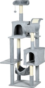 Copac de 177cm pentru Pisici pentru Pisici de Interior, Turn de Catarat pentru Pisici pe Mai Multe Niveluri, Gri 55x49x177cm PawHut | Aosom RO