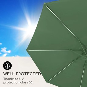 Calais, umbrelă de soare, LED, cadru din aluminiu, husă din poliester, protecție UV 50