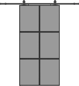 vidaXL Ușă glisantă cu set de feronerie neagră sticlă securizată