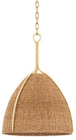 Lustra Suspendata din Franghie Lampakanai, Design Lux, auriu, Woodlawn