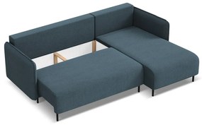 Colțar albastru extensibil/cu spațiu de depozitare (cu colț pe partea dreaptă) Luana – Makamii