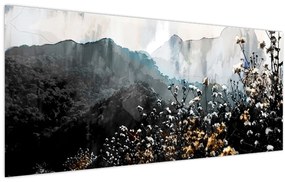 Tablou - Ilustrație de flori sălbatice (120x50 cm)